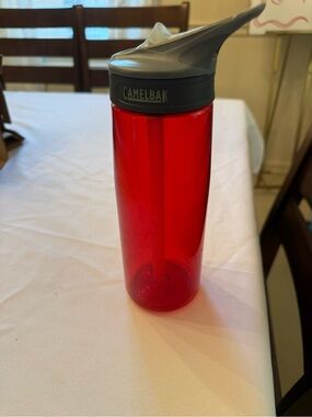 CamelBak Red Bottle with Dark Gray Flip Straw Lid